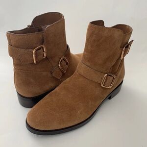 27 EDIT Kaiser Whiskey Suede booties Size 7.5 NWOB